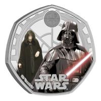 Grobritannien 50 Pence Star Wars(TM) Darth Vader and Emperor Palpatine 2023 8g Silber PP Color