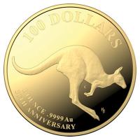 Australien 100 AUD 30 Jahre Kangaroo 2023 1 Oz Gold PP