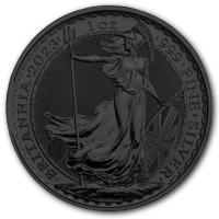 Grobritannien 2 GBP Britannia / Charles III mit Krone FLAGGE 2023 1 Oz Silber Color UV Gilded Rckseite