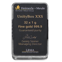 Heimerle + Meule Goldbarren UnityBox XXS 32 x 1g Gold Rckseite