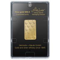 Heimerle + Meule Goldbarren geprgt 20g Gold  Rckseite