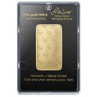 Heimerle + Meule Goldbarren geprgt 50g Gold  Rckseite