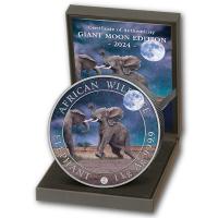 Somalia - African Wildlife Elefant Giant Moon 2024 - 1 KG Silber (nur 100 Stck!!!)