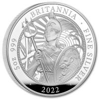 Grobritannien 10 GBP Britannia 2022 5 Oz Silber PP