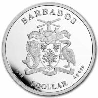 Barbados 1 Dollar Karibischer Octopus 2023 1 Oz Silber Rckseite