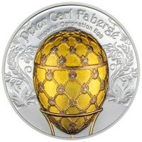 Mongolei 1000 Togrog Peter Carl Faberg: Imperial Coronation Egg 2 Oz Silber PP High Relief