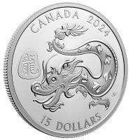 Kanada - 15 CAD Lunar Drache 2024 - 1 Oz Silber