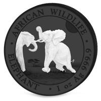 Somalia - African Wildlife Elefant Black and White Set 2024 - 2*1 Oz Silber