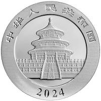 China 10 Yuan Panda 2024 30g Silber Color Rckseite