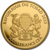 Tschad 50000 CFA Red Panda 2023  1 Oz Gold BU Rckseite