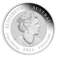 Australien 2 AUD Platypus 2021 1,5 Oz Silber Rckseite