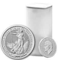 Grobritannien 19*0,50 GBP Britannia 2024 19 * 1/4 Oz Silber (Tube)