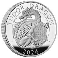 Grobritannien 10 GBP Tudor Beasts (6.) The Tudor Dragon / Drache 2024 5 Oz Silber PP