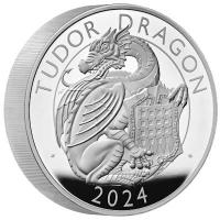 Grobritannien 10 GBP Tudor Beasts (6.) The Tudor Dragon / Drache 2024 10 Oz Silber PP