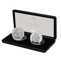 Grobritannien 4 GBP Tudor Beasts (6.) The Tudor Dragon / Drache 2024 2*1 Oz Silber Proof & Reverse Frosted Proof