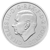 Grobritannien 2 GBP Britannia 2024 1 Oz Silber Rckseite