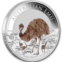 Australien 1 AUD Emu Color 2024 1 Oz Silber Color