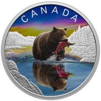 Kanada 20 CAD Wildlife Reflections: Grizzly Br (1.) 1 Oz Silber PP Color