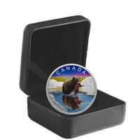 Kanada - 20 CAD Wildlife Reflections: Grizzly Br (1.) - 1 Oz Silber PP Color