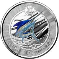 Cayman Islands - 1 Dollar Cayman Sea Life: Blue Marlin 2023 - 1 Oz Silber Color