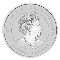Australien 1 AUD Lunar III Coin Show Special Blauer Drache 2024 1 Oz Silber Color BLISTER Rckseite