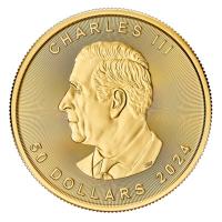 Kanada 50 CAD Maple Leaf 2024 1 Oz Gold Rckseite