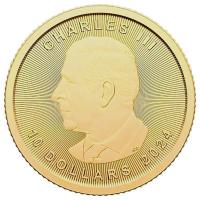 Kanada 10 CAD Maple Leaf 2024 1/4 Oz Gold Rckseite