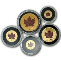 Kanada 86 CAD Maple Leaf 20 Jahre Jubilumssatz 1999 1,9 Oz Gold Color Rckseite