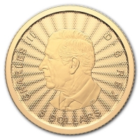 Kanada 5 CAD Der Majesttische Polarbr 2024  1/10 Oz Gold Rckseite