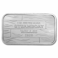 USA - Steamboat Willie Barren - 1 Oz Silber BU