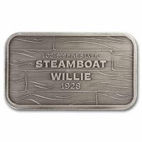 USA - Steamboat Willie Barren - 1 Oz Silber Antik Finish