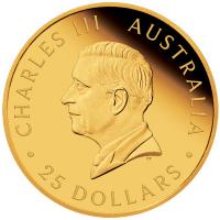 Australien 25 AUD Knguru 2024 1/4 Oz Gold PP Rckseite