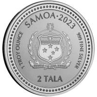 Samoa 2 Tala Seepferdchen Seahorse 2023 1 Oz Silber Rckseite