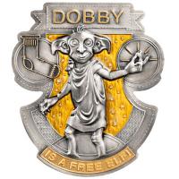 Samoa 5 Dollar Harry Potter Dobby 2024 2 Oz Silber Antik Finish Gilded
