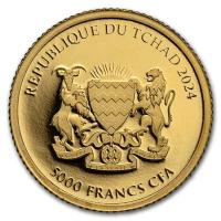 Tschad 5000 CFA Red Panda 2024  0,5g Gold  Rckseite