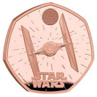 Grobritannien - 50 Pence Star Wars(TM) TIE Fighter 2024 - 1/2 Oz Gold PP 