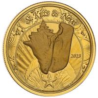 St. Kitts - 10 Dollar EC8_6 Muschelschale (Conch Shell) 2023 - 1 Oz Gold