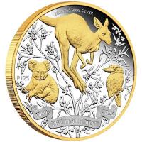 Australien - 2 AUD 125 Jahre Perth Mint  2024 - 2 Oz Silber PP Gilded