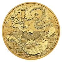 Australien 100 AUD Myths & Legends: Dragon & Koi 2024 1 Oz Gold