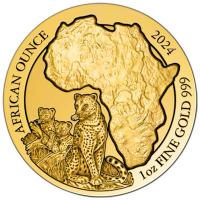 Ruanda 100 RWF African Ounce Leopard 2024 1 Oz Gold