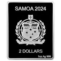 Samoa 2 Dollar Das Mdchen mit dem Perlenohrring x Der Schrei  2024 1 Oz Silber PP Color Rckseite