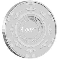 Tuvalu 1 TVD James Bond 007(TM) Casino Royal Chip Blister 2023 1 Oz Silber BLISTER Rckseite
