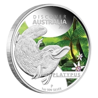 Australien - 1 AUD Discover Australia 2013 Platypus - 1 Oz Silber