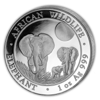 Somalia African Wildlife Elefant 2014 1 Oz Silber