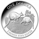 Australien 1 AUD Silver Kangaroo 2014 1 Oz Silber PP Rckseite