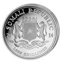 Somalia - 2000 Shillings Elefant 2014 - 1 KG Silber