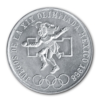 Mexiko 25 Pesos Olympiade 1968 Silbermnze