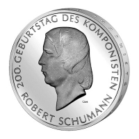 Deutschland - 10 EUR 200. Geb. Robert Schumann 2010 - 16,65g Silber PP