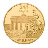 Frankreich - 50 EUR Europa Mauerfall 2009 - 1/4 Oz Gold