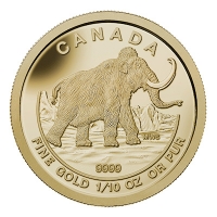 Kanada - 5 CAD Prhistorische Tiere Mammut - 1/10 Oz Gold